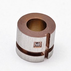 Верблюжий 304 горный хрусталь из нержавеющей стали европейские шарики, колонка, верблюжие, 10x11.5 мм, отверстие : 5.7 мм