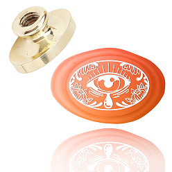 Eye Сургучная печать латунная головка штампа, для сургучной печати, овальные, рисунок глаз, 3x2x1.45 см