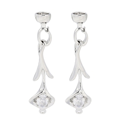 Платина Латунный паве из прозрачного кубического циркония с застежками, без кадмия, без никеля и без свинца, каллы, платина, 50 мм