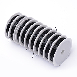 Black Tiger Tail Wire, Nylon-coated Stainless Steel, Black, 0.45mm, about 229.65 Feet(70m)/roll, 10 rolls/group