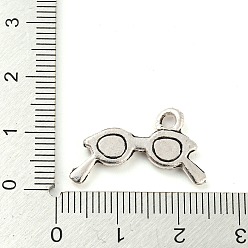 Antique Silver Alloy Charms, Cadmium Free & Lead Free, Glasses, Antique Silver, 13.5x22.5x2mm, Hole: 2mm, about 714pcs/1000g