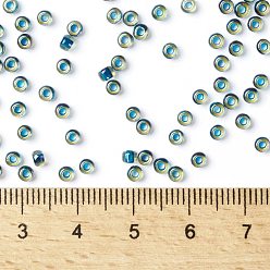 (929) Inside Color AB Light Yellow/Capri Lined TOHO Round Seed Beads, Japanese Seed Beads, (929) Inside Color AB Light Yellow/Capri Lined, 8/0, 3mm, Hole: 1mm, about 1110pcs/50g