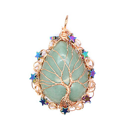 Авантюрин Природные подвески авантюрин, слеза, 63x40x11 мм