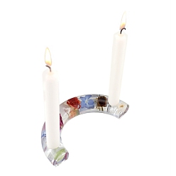 White DIY Curved Line C Shape Candlestick Silicone Molds, Resin Casting Molds, For UV Resin, Epoxy Resin Craft Making, White, 194x120x29mm, Inner Size(Candle Setting): 22.5mm