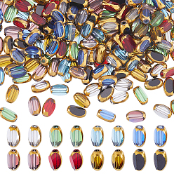 (52) Непрозрачная лаванда 200 шт. Гальванические стеклянные бусины, окантовка, овальные, разноцветные, 7x4.5x4 мм, отверстие : 0.8 мм, 25 шт / цвет
