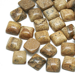 Пейзажный Джаспер Естественная картина яшма кабошоны, квадратный, 10x10x5 мм