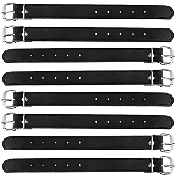 Черный 4 Пары ремней для велосипедной корзины из искусственной кожи, с пряжкой сплава, чёрные, 220x20x2 мм