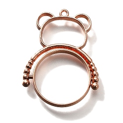 Розовое Золото Подвесные подвески из сплава, для diy уф смолы, эпоксидная смола, без кадмия, без никеля и без свинца, медведь, розовое золото , 35x26x3.5 мм, отверстие : 1.5 мм