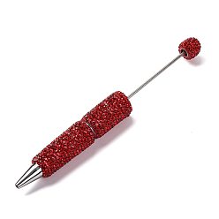 Фуксиновый Железная ручка из бисера, шариковая ручка, с полимерной глиной горный хрусталь, для индивидуальной ручки с ювелирными бусинами, красно-фиолетовые, 145x15 мм