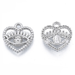 Нержавеющая Сталь Цвет Не тускнеющие 304 подвески из нержавеющей стали, Сердце с глаз, цвет нержавеющей стали, 16.5x15.5x2 мм, отверстие : 1.6 мм