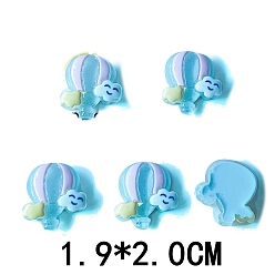 Светло-Голубой Светящиеся кабошонов смолы, облако с воздушным шаром, светится в темноте, Небесно-голубой, 20x19 мм