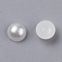 Creamy White Half Round Domed Imitated Pearl Acrylic Cabochons, Creamy White, 5x2.5mm