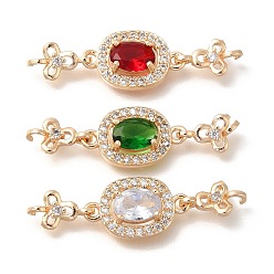 (52) Непрозрачная лаванда Стойка металлическая латунная микропрофилированная кубическая циркония подвески, со стеклом, долговечный, без свинца и без кадмия, золотые, плоские круглые с клевером, разноцветные, 32x9x4 мм, отверстие : 1.4 мм