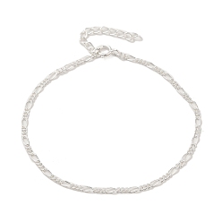 Серебро 925 женские браслеты-цепочки «Фигаро» из стерлингового серебра, серебряные, 6-3/4 дюйм (17.1 см), 1.8 мм