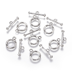 Античное Серебро Застежка из легкого кольца, античное серебро, Кольцо: 16x12x2 mm, отверстия: 2 мм, бар: 20x7x2 мм, отверстие : 2 мм