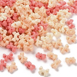 Коралловый Непрозрачные акриловые бусины, бантом, коралл, 7.5x10x5.5 мм, отверстие : 1.6 мм, 2631 шт / 500 г