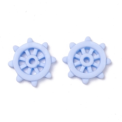 Light Sky Blue Opaque Resin Cabochons, Navy Style, Helm, Light Sky Blue, 22x5mm
