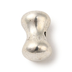 Antique Silver Tibetan Style Alloy Beads, Cadmium Free & Lead Free, Peanut, Antique Silver, 11.5x7mm, Hole: 1.2mm