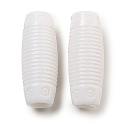 Белый Непрозрачный акрил европейского бисера, бусины с большим отверстием, баррель, белые, 30.5x12 мм, отверстие : 6 мм, Около 235 шт / 500 г