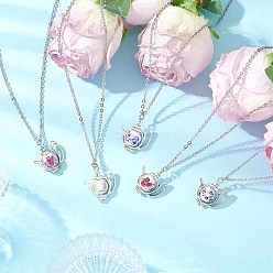 (52) Непрозрачная лаванда Ручная работа цветочные узоры фарфор керамические бусины чайник кулон ожерелья, 304 ожерелья из троса из нержавеющей стали для женщин, цвет нержавеющей стали, разноцветные, 16.57 дюйм (42.1 см)