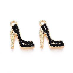 Реактивный Самолет Подвески из сплава и страза, туфли на высоких каблуках, золотые, струя, 18x13x3 мм, отверстие : 2 мм