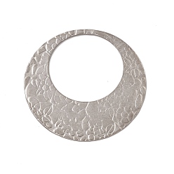 Нержавеющая Сталь Цвет Не тускнеющие 304 подвески из нержавеющей стали, круглые кольца, цвет нержавеющей стали, 45.5x46x0.5 мм