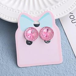 Плоский Круглый Клипсы из пластика для детей, платина, плоско-круглые, 15x10 мм