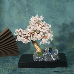 Розовый Кварц Украшения из натурального розового кварца, с латунной проволокой, обернутой украшением фэн-шуй на удачу, 145x80 мм