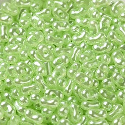 Lawn Green Opaque Acrylic Beads, Beans, Lawn Green, 6x3.5x3mm, Hole: 1.2mm, about 10000pcs/500g