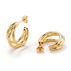 Золотой 925 серьги-кольца из стерлингового серебра, сплит серьги, с уха орехов, золотые, 20.5x9.5 мм, штифты : 0.6 мм