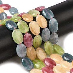 (52) Непрозрачная лаванда Натуральные окрашенные малайзийские нефритовые бусины, плоская овальная форма, разноцветные, 18~18.5x12~13x4.5~5 мм, отверстие : 1 мм, около 22 шт / нитка, 15.75'' (40 см)