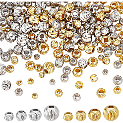 Mixed Color Brass Beads, Round, Mixed Color, 3~6x2~5mm, Hole: 1.2~2mm, 220pcs/box