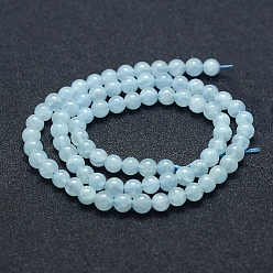 Aquamarine Natural Aquamarine Beads Strands, Grade A+, Round, 5mm, Hole: 1mm, about 75pcs/strand, 15.5 inch(39.5cm)