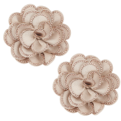 Pêche Clips de boucle de chaussure en tissu, fleur, peachpuff, 70~72x14.5~29mm