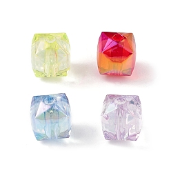 Mixed Color Transparent Acrylic Beads, Cube, Mixed Color, 11.5x10x10mm, Hole: 2mm