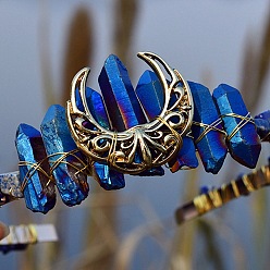 Ляпис-Лазурь Натуральные гальванизированные хрустальные ободки для волос, с лазуритовой крошкой, корона для волос, для женщин девушек, 270x180x30 мм