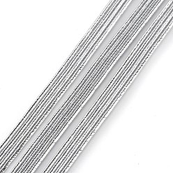 Серебро Плоский эластичный шнур/лента, с резиной внутри, швейные принадлежности для одежды, серебряные, 6 мм, 20yards / мешок