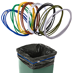(52) Непрозрачная лаванда 16шт. 8 цветов ПВХ резинки для мусорных ведер, Прочные ремни для крепления мусорного мешка, подходят для дома и офиса., разноцветные, 754x3 мм, 2 шт / цвет