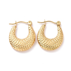 Золотой Ионное покрытие (ip) 304 массивные серьги-кольца из нержавеющей стали в виде полумесяца для женщин, золотые, 20.5x17x4 мм, штифты : 0.8 мм