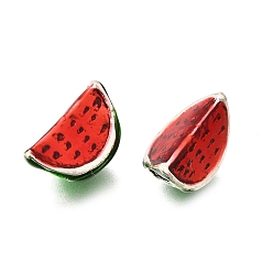 Красный Эмали сплава Европейский бисером, бусины с большим отверстием, арбуз, платина, красные, 8.5x14.5x9 мм, отверстие : 4.5 мм