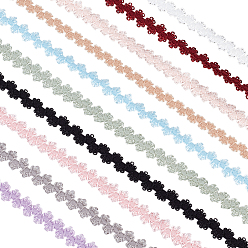 (52) Непрозрачная лаванда 20 ярдов 10 цветов нейлоновая плиссированная эластичная сетка кружевная лента, для аксессуаров для одежды, разноцветные, 3/8 дюйм (10~11 мм), 2 ярды / цвет