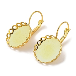 Золотой Латунные серьги с застежкой-молнией своими руками, плоско-круглые, золотые, лоток : 18 мм, 32x19 мм