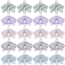 (52) Непрозрачная лаванда 20шт. 5 цвета УФ-покрытие прозрачная смола компоненты люстры звенья, радужное облако, разноцветные, 28x34x12 мм, отверстие : 2.5 мм, 4 шт / цвет