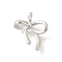 Платина Латунные подвески, бантом прелести, долговечный, без кадмия и без свинца, стойки покрытие, платина, 15x13x3.5 мм, отверстие : 3.8 мм
