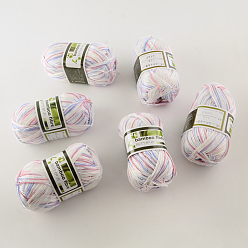 Разноцветный Мягкие детские нити, с бамбукового волокна и шелка, красочный, 1 мм, около 140 м / рулон, 50 г / рулон, 6 рулонов / коробке