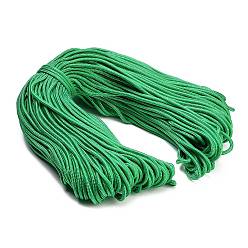 Green Nylon Braided Cord, Binding Rope, Round, for DIY Craft, Green, 4mm