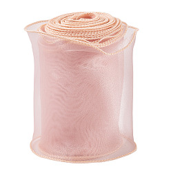 PeachPuff 12M Polyester Yarn Tape, for Gift Wrapping, PeachPuff, 4-5/8 inch(117mm)~4-3/4 inch(120mm)