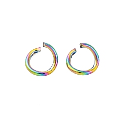 Rainbow Color Ионное покрытие (ip) 304 открытые соединительные кольца из нержавеющей стали, кольцо, Радуга цветов, 4x0.6 мм, 22 датчик, внутренний диаметр: 2 мм