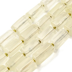 Лимонный Кварц Нити из натуральных бусин лимонного кварца (обработанных нагреванием), кубоид, с бисером, матовые, 14~15x8.5~9.5x8~9.5 мм, отверстие : 0.9~1 мм, около 24 шт / нитка, 15.51~15.87'' (39.4~40.3 см)
