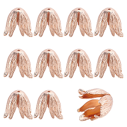 Light Gold 10 pcs laiton caps, fleur, or et de lumière, 20.5x21.5x19.5mm, Trou: 1.6mm